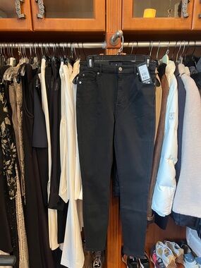 7 For All Mankind Black Skinny High-Rise Jeans